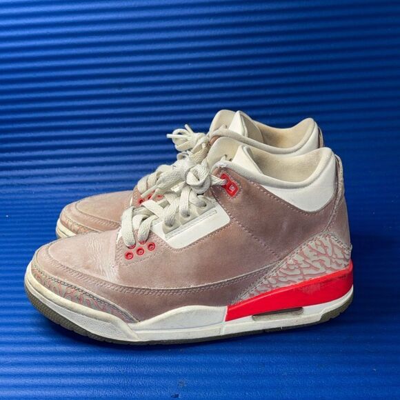 Size 5- Women’s Nike Air Jordan 3 Retro Rust Pink CK9246-600 Crimson - Picture 2 of 8